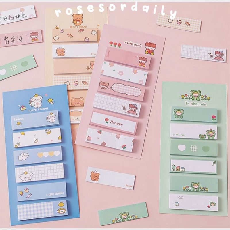 

STICKY NOTES/NOTE MEMO/NOTEPAD 6 BARIS KARAKTER LUCU/CUTE KOREA