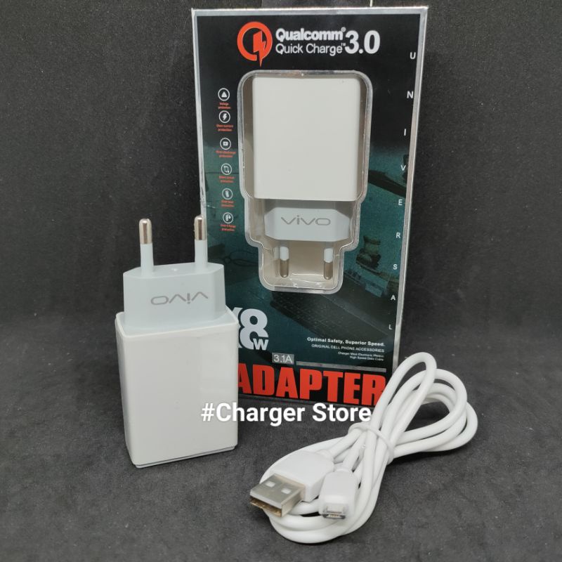 Charger Vivo 18W Fast Charging 5V 3.1A ORI Micro USB