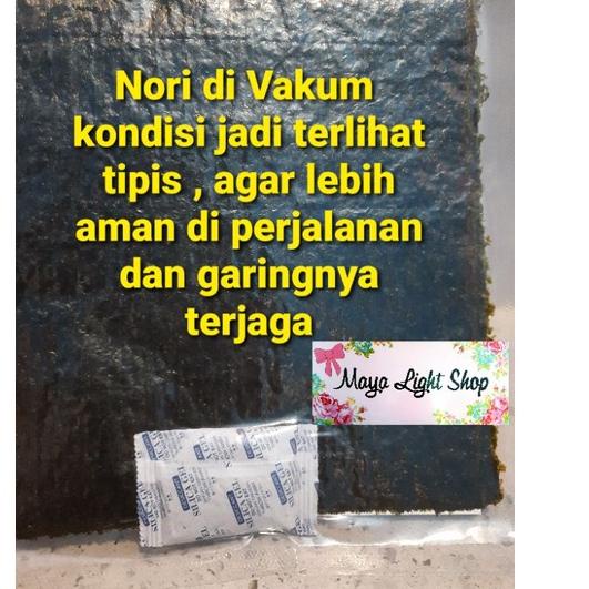 

Quality Control✅Paket sushi nori 20 lembar + 1bambu makisu penggulung bambu sushi dry seaweed manjun takokaya halal|KD5