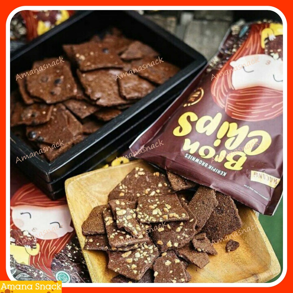 Keripik Brownies BRONCHIPS - Choco chips, Green tea, Keju, Kacang, Moccachino