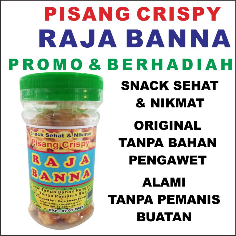 

PISANG CRISPY RAJA BANNA Promo Snack Sehat & Nikmat 30 Gram Renyah Original Tanpa Bahan Pengawet Tanpa Pemanis Buatan Rambak Pisang Kripik KERIPIK Pisang Crunch Banana CUNCH CEMILAN ENAK SELE PISANG OVEN ANNUR KARANGAYU TOKO BUKU 1477 PISANG CRISPI