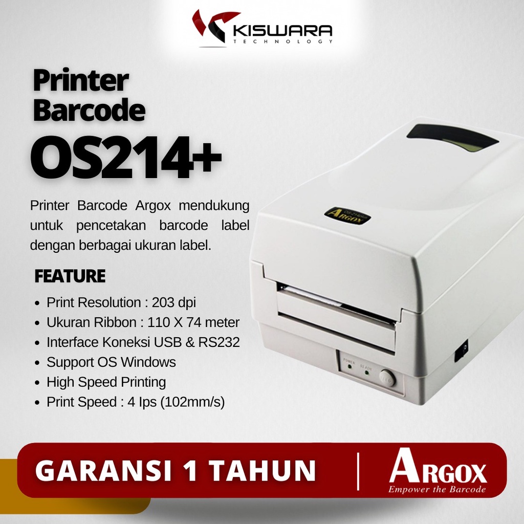 Printer Barcode Argox OS 214plus [RS232 LPT &amp; USB] - BG000168