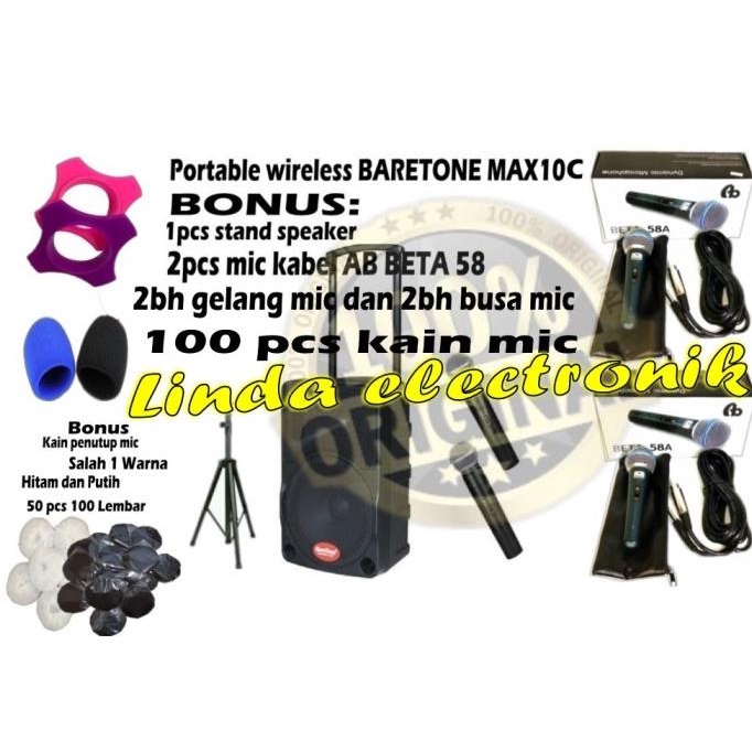 [BISA COD] portable meeting wireless baretone max 10c +stand baretone max10c