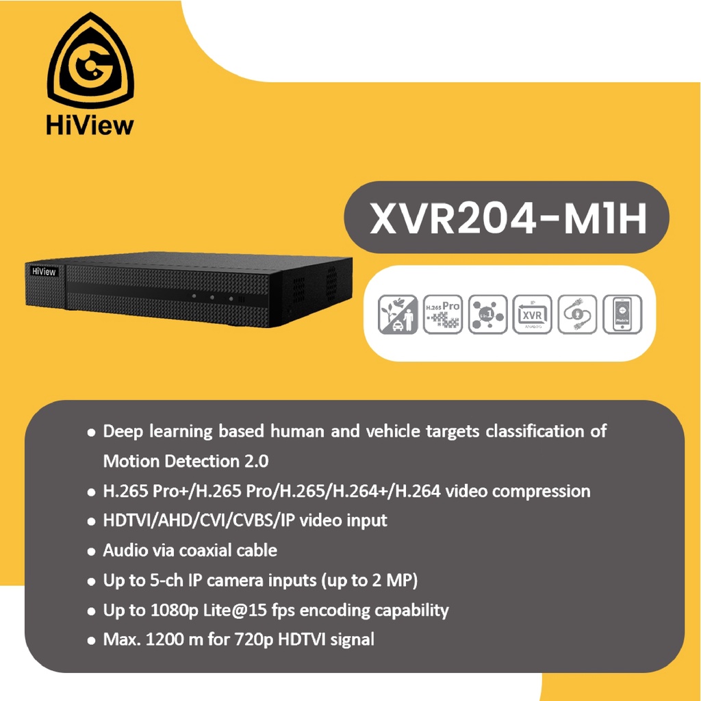 HIVIEW XVR204-M1H DVR 4 CHANNEL