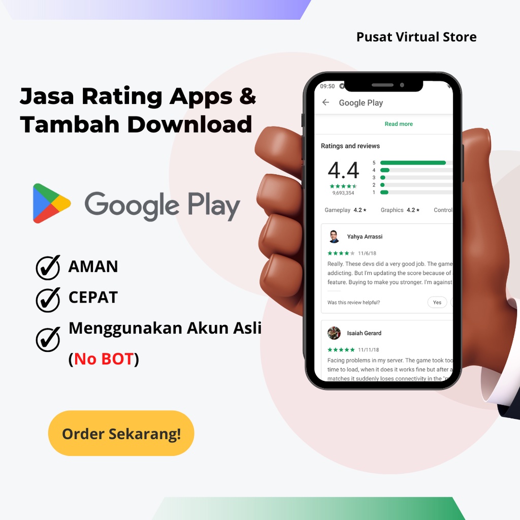 Jasa Tambah Download/Rating/Review Aplikasi Playstore Permanen | Jasa review aplikasi playstore perm