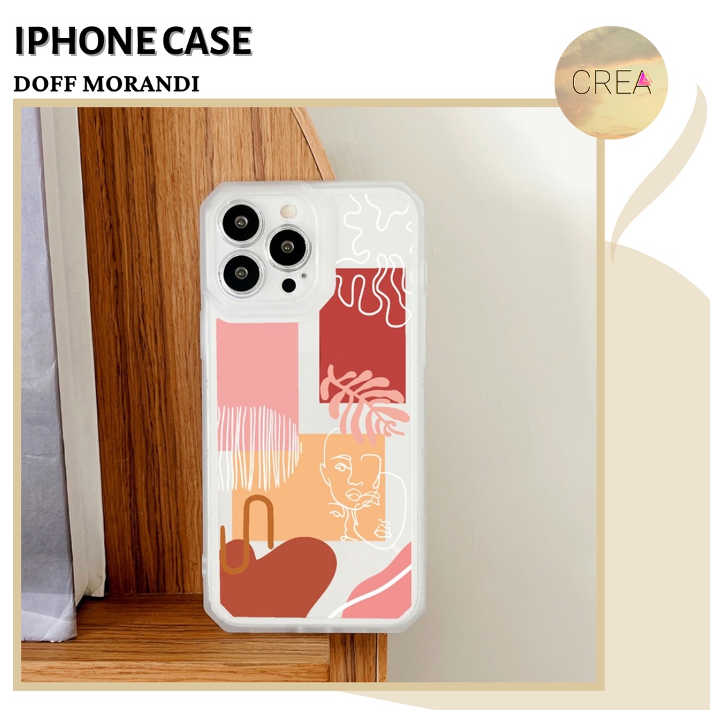 Casing iPhone / iPhone Case / Soft Case - Warna Transparan Square Angel Eye Kotak Morandi Iphone 13 
