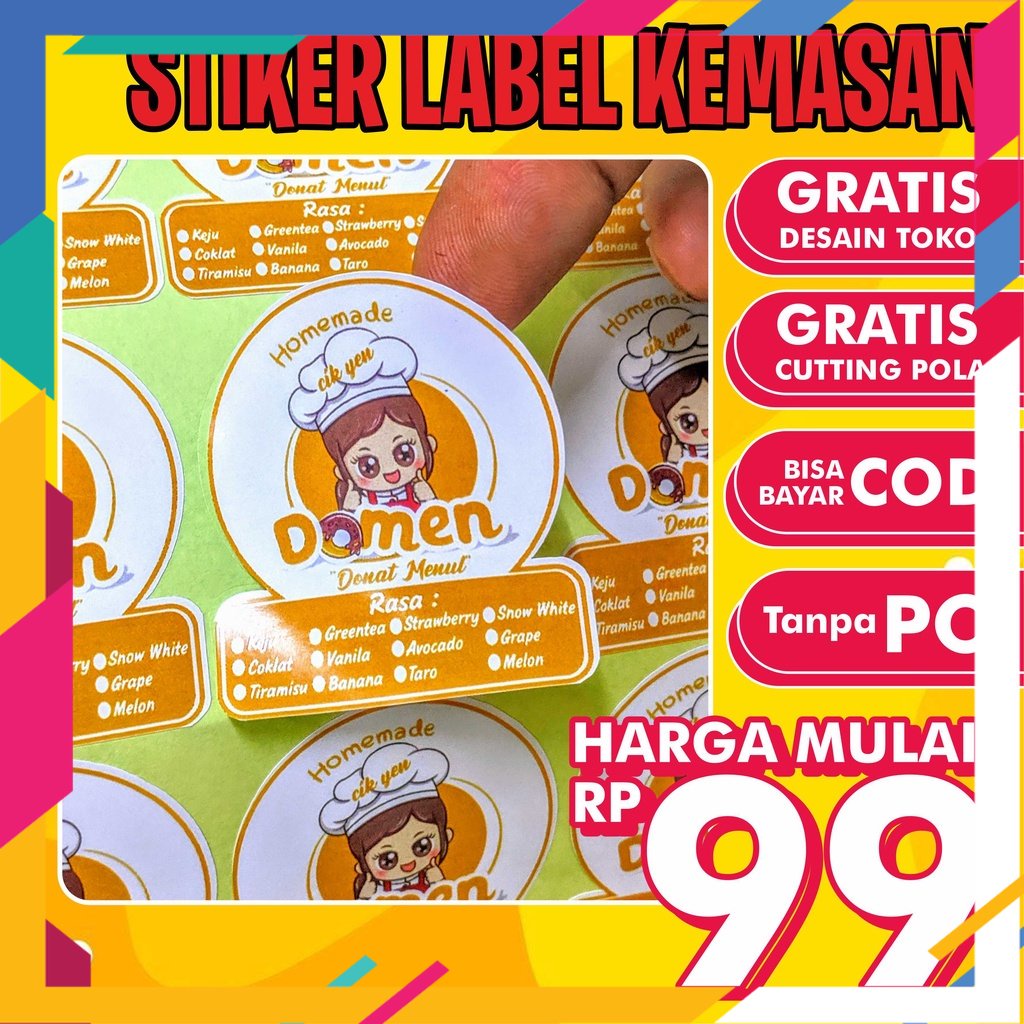 

SPECIAL NATAL DAN TAHUN BARU 2022 /CETAK STIKER LABEL OLSHOP MAKANAN MINUMAN MURAH SUDAH CUTTING