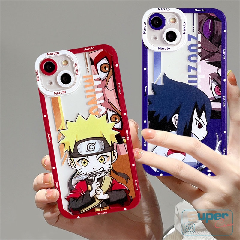 IPHONE Casing NARUTO Anime Kartun Kompatibel Untuk Iphone14 11 12 13 Pro Max 7Plus 8Plus XR X XS Max 6 6s 8 7 Plus SE 2020 Shockproof Angel Eyes Cute Sasuke Dan Shikamaru Soft TPU Cover