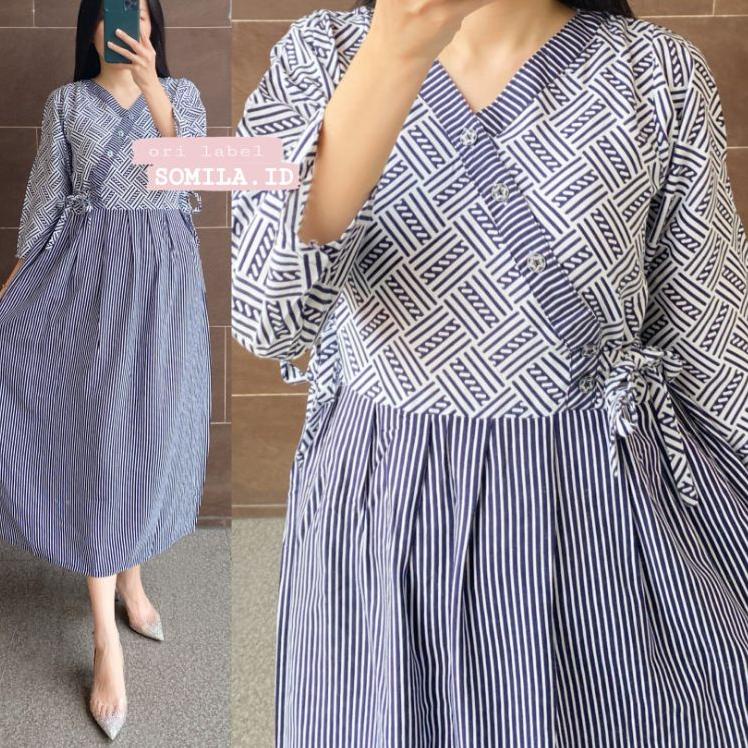 Termurah TERSEDIA JUMBO GROSIR DASTER SOMILA.ID BUSUI KIMONO CHIBI PANJANG LENGAN 7/8 PINGGANG SERUT