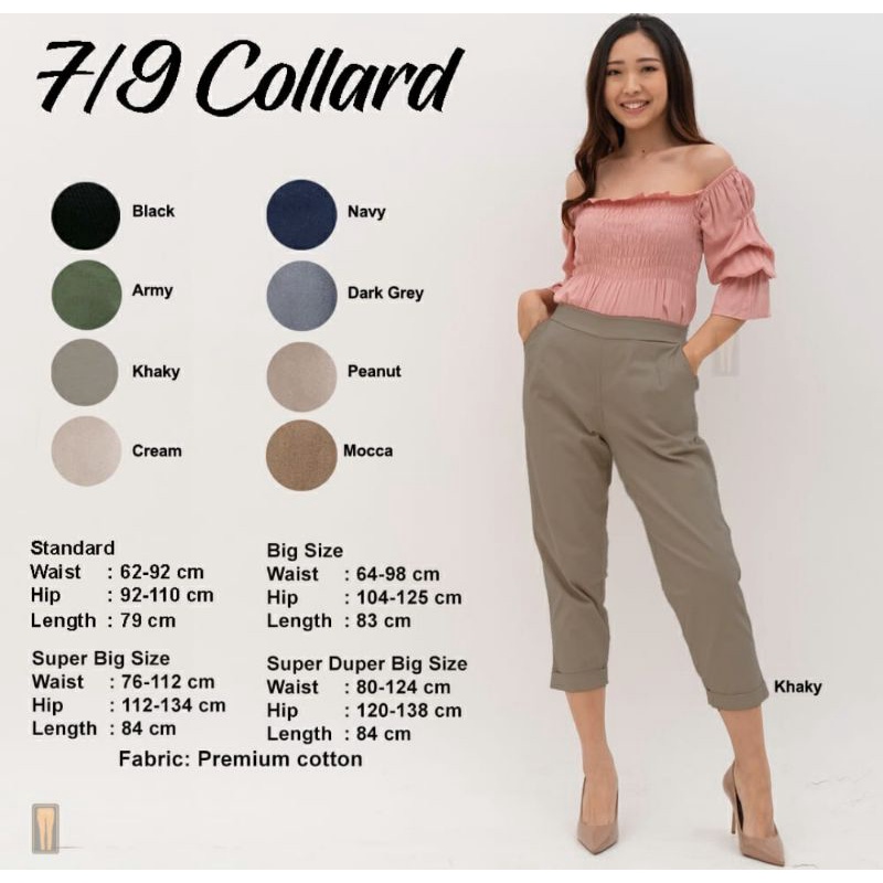 SESILIA WEN SHOP / CELANA WANITA / 7 9 COLLARD  PANTS / CELANA 7/8 WANITA / CELANA PANJANG WANITA / 