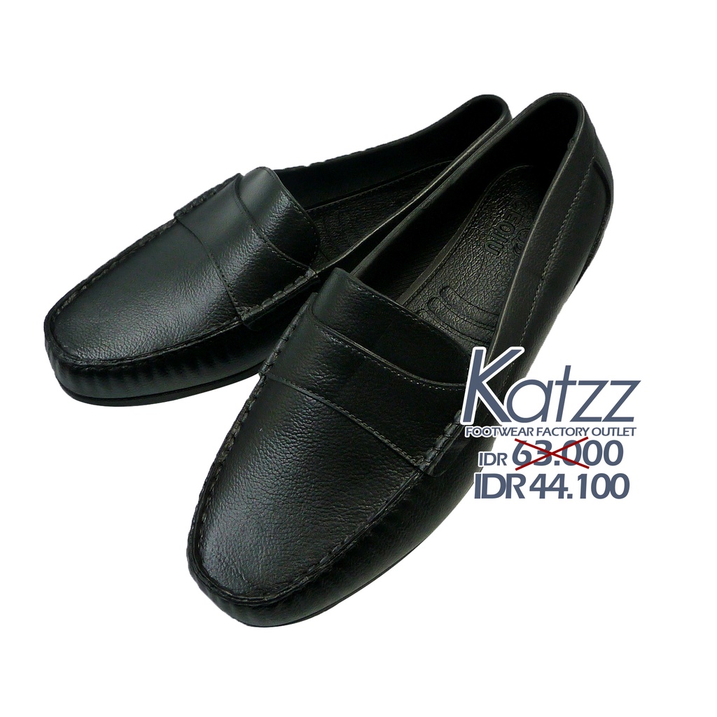 Katzz - Sepatu Pantofel Karet Pria Hitam / Casual Shoes PCU Black Uk 38 - 43 / Sepatu Kerja Kantor K