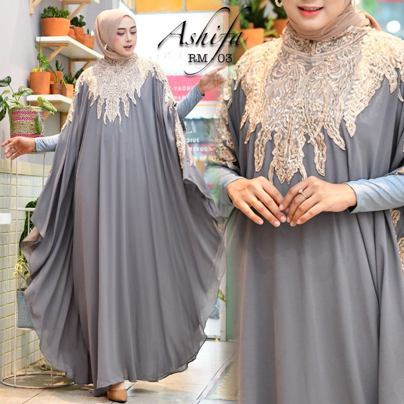 FASHION MUSLIM//KAFTAN ASHIFA+INNER//BAHAN CERUTY BABYDOLL MIX BORDIR PAYET//KAFTAN TERBARU//SERAGAMAN PESTA//BAJU LEBARAN//By Riska Mode