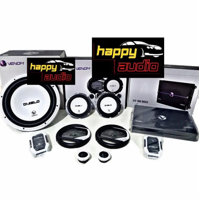 Paket Audio Mobil Full Set Venom Diablo Power + Subwoofer + Split