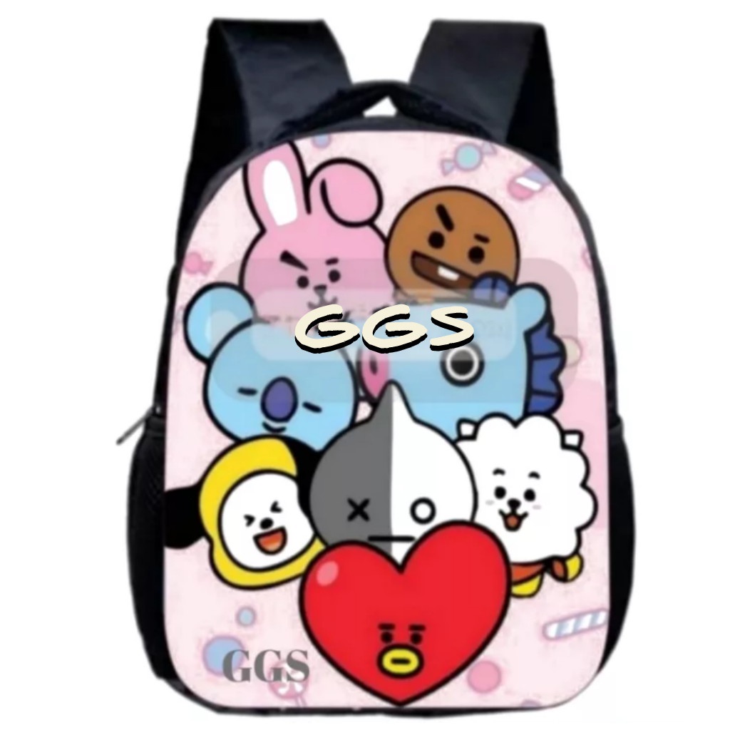 GGS Tas Ransel Anak Sekolah BT21 PAUD TK SD Karakter BT21 Terbaru 2022 tas ransel sekolah anak gaya korea