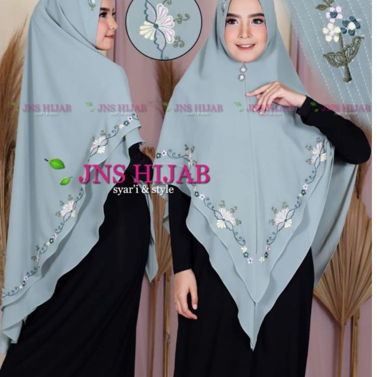 Miliki  namira BORDIR/khimar bordir/hijab syari 2 layer/jilbab ori JNS 바