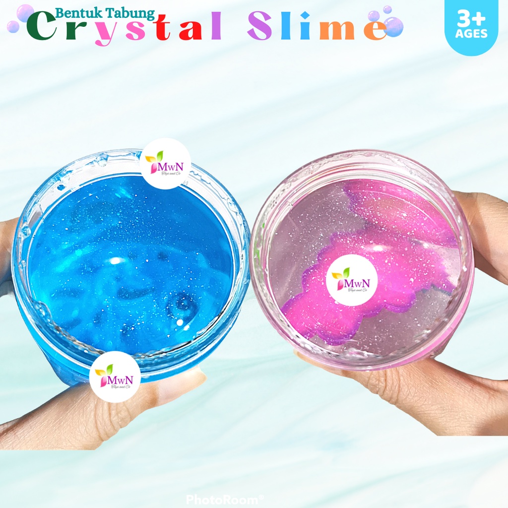 MWN Mainan Crystal Slime Glitter Bening Bentuk Tabung