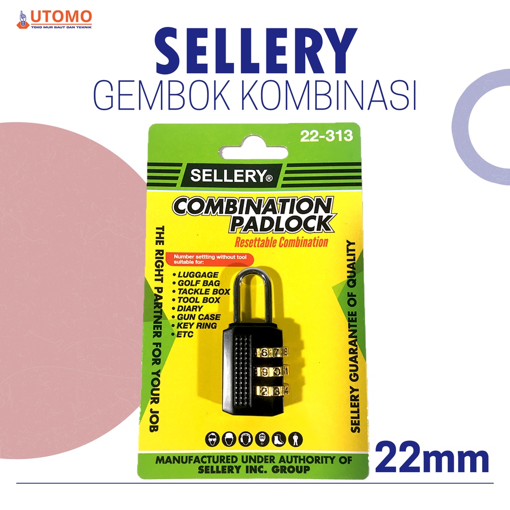 GEMBOK ANGKA 22-313 SELLERY GEMBOK KOPER