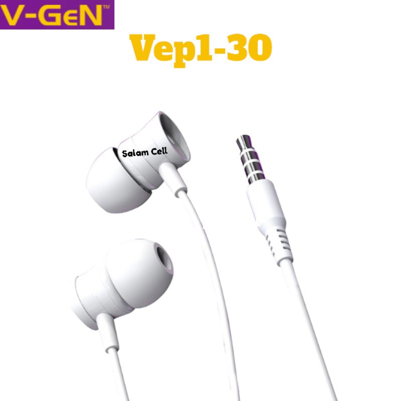 Headset Handsfree V-GeN VEP1 30 1pack isi 30pcs Earphone Headset Deep Bass Original