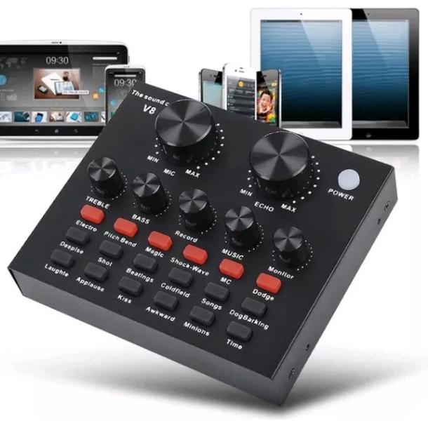 Special Order Soundcard V8u Bluetooth Audio USB External Soundcard Live Broadcast Microphone Headset