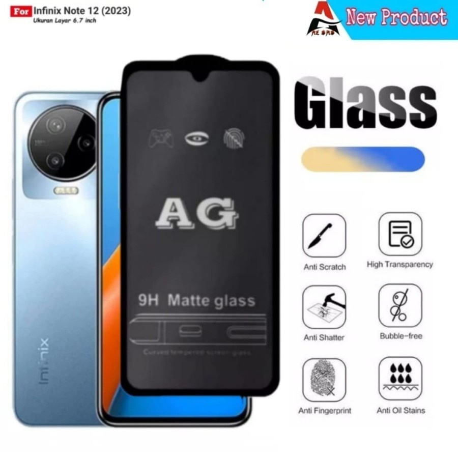 Tempered Glass INFINIX NOTE 12 (2023) Full Cover Protector Handphone