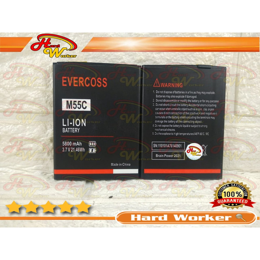 Baterai Battery Batery Batre Original Evercoss M55C Extream 2 Plus Double Power ORI ORI