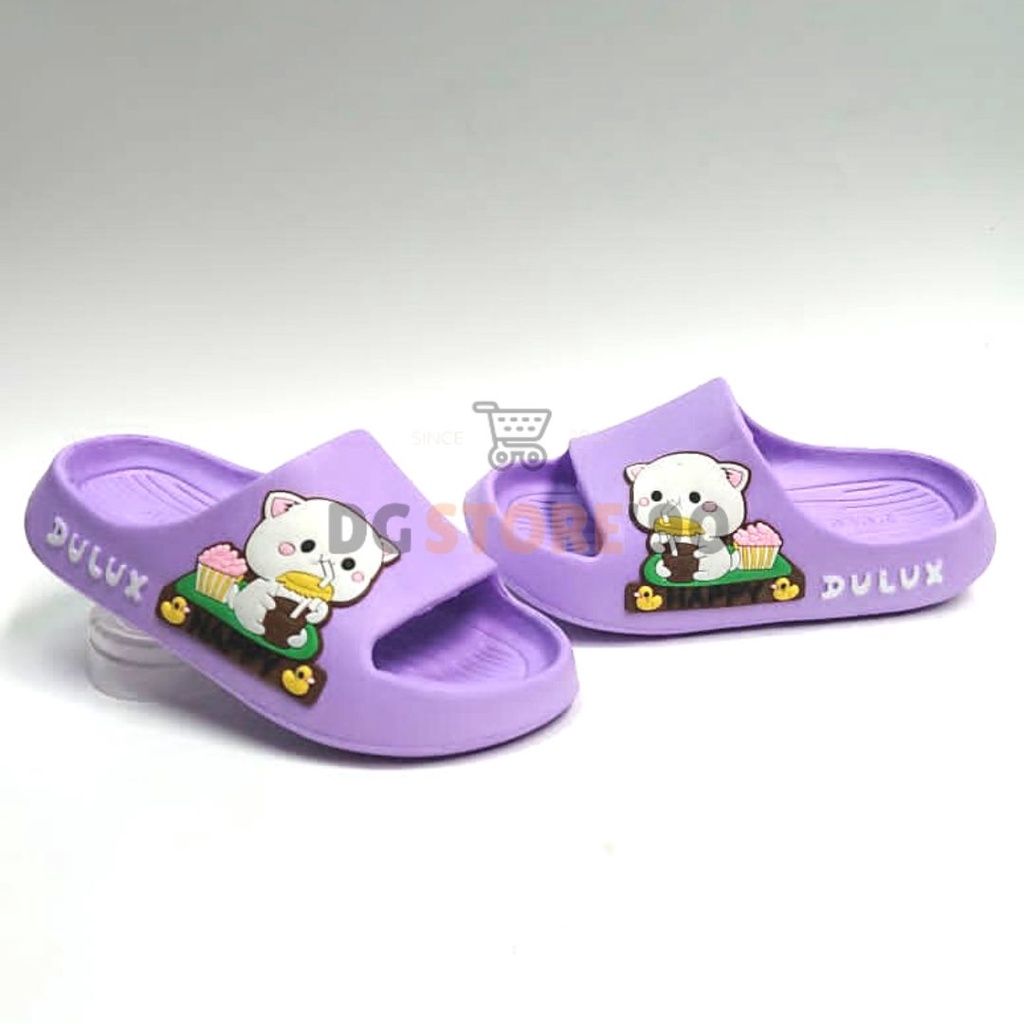 New - Sandal Anak Perempuan Model Selop Karakter KUCING Gemoy - Uk 30-35