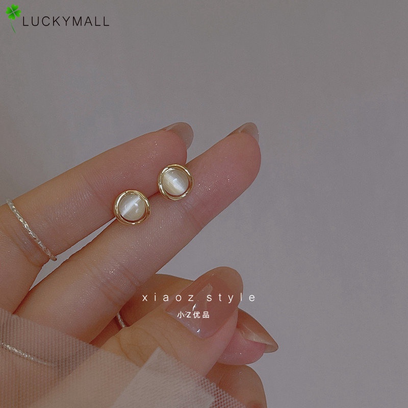 Anting Tusuk Opal Korea Untuk Wanita Fashion Perhiasan Aksesoris Anting Emas