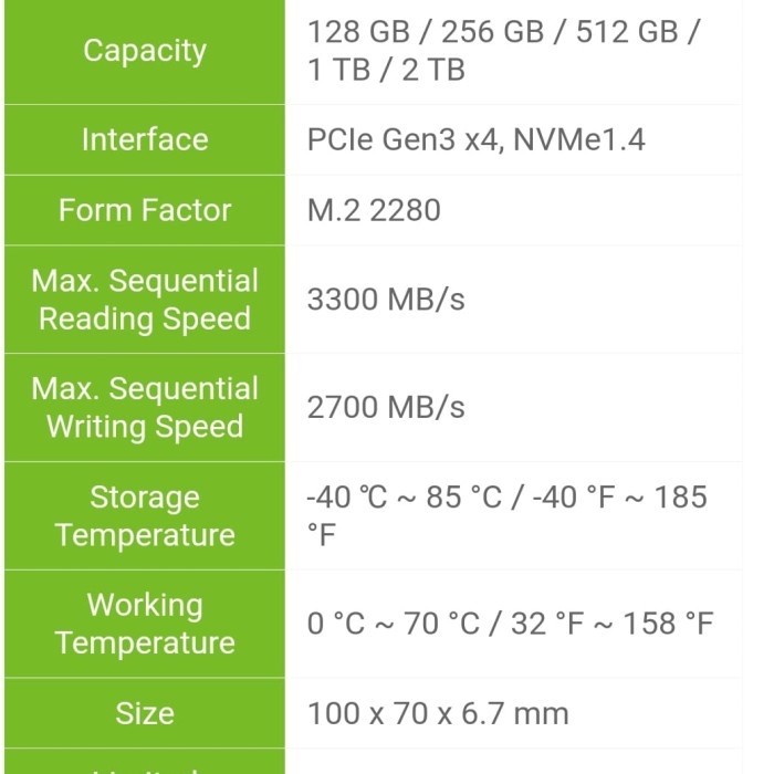 SSD ACER FA100 512GB M2 2280 NVME