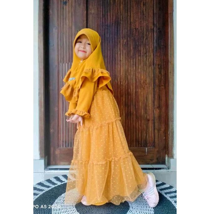 ☼ GAMIS ANAK POLKADOT/GAMIS TILE DOT/GAUN ANAK/FASHION MUSLIM/BAJU MUSLIM ANAK PEREMPUAN ㅦ