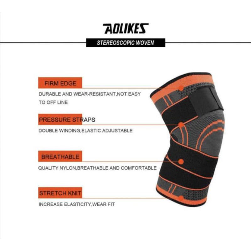 pelindung lutut olahraga AOLIKES / deker lutut olahraga / knee support / knee pad / penyangga lutut