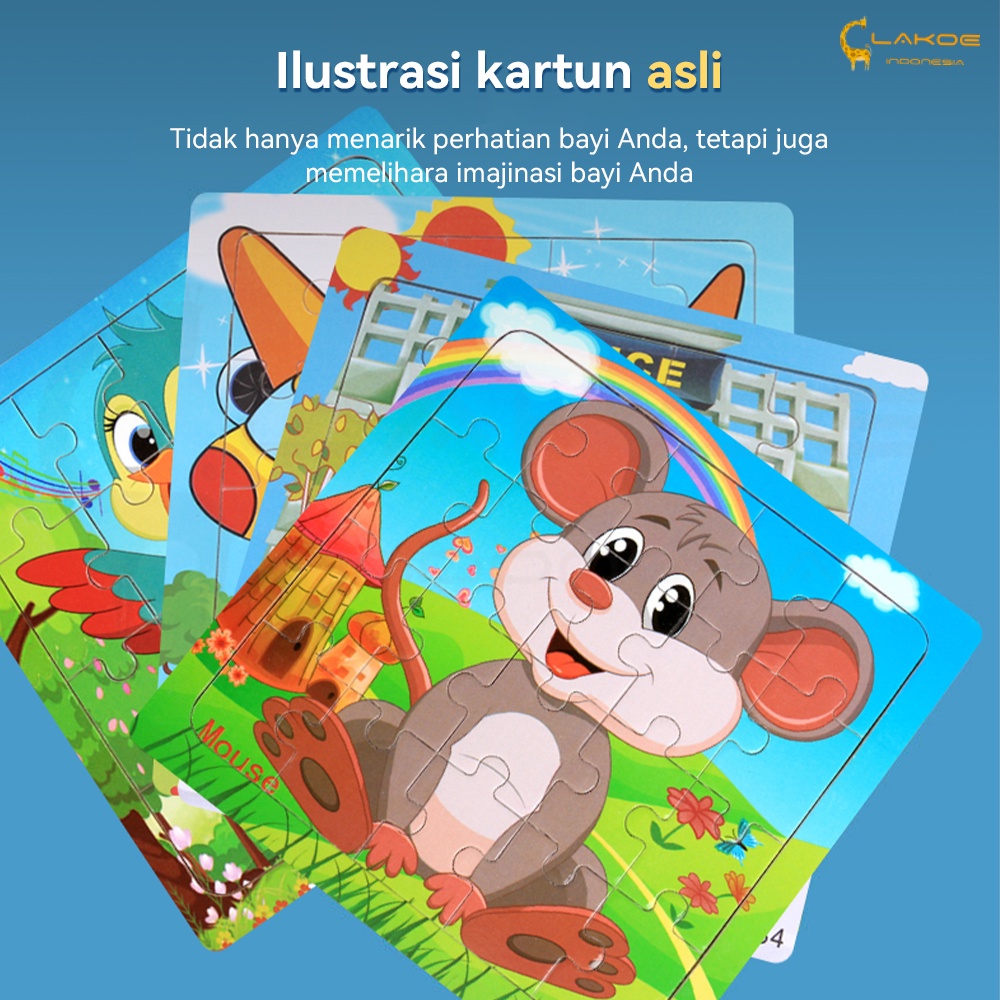 Mainan puzzle kayu lucu Jigsaw wooden puzzle anak