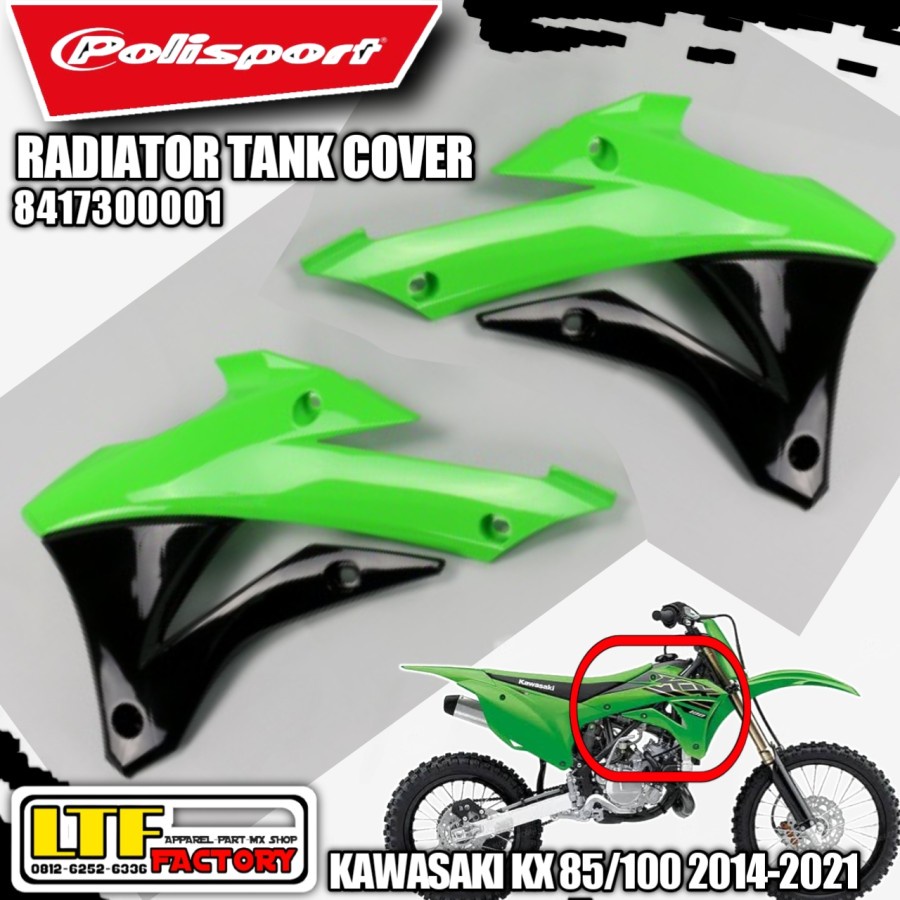 KAWASAKI KX 85 100 2014 2015 2016 2017 2018 2019 2020 2021 - POLISPORT Radiator Tank Cover Body Saya