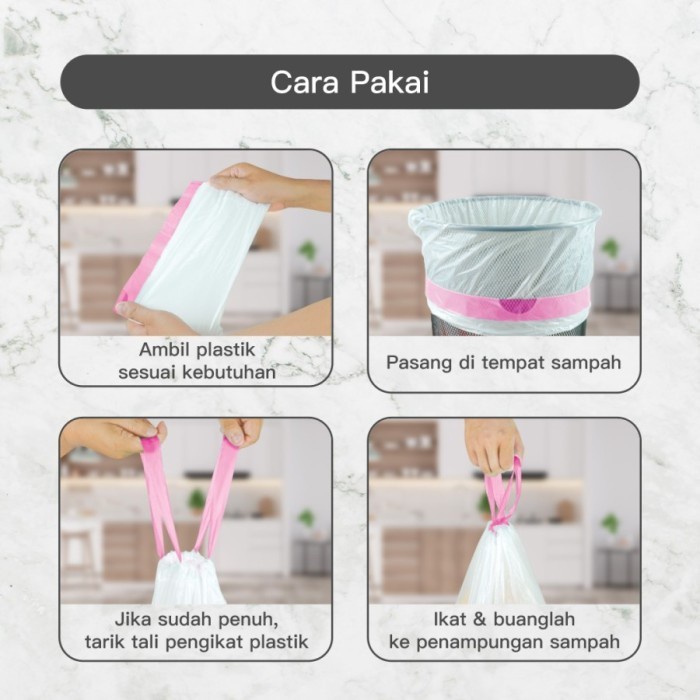 Bagus Premium Trash Bag 60 x 80 cm 36 L 24'S Kantong Sampah Tali