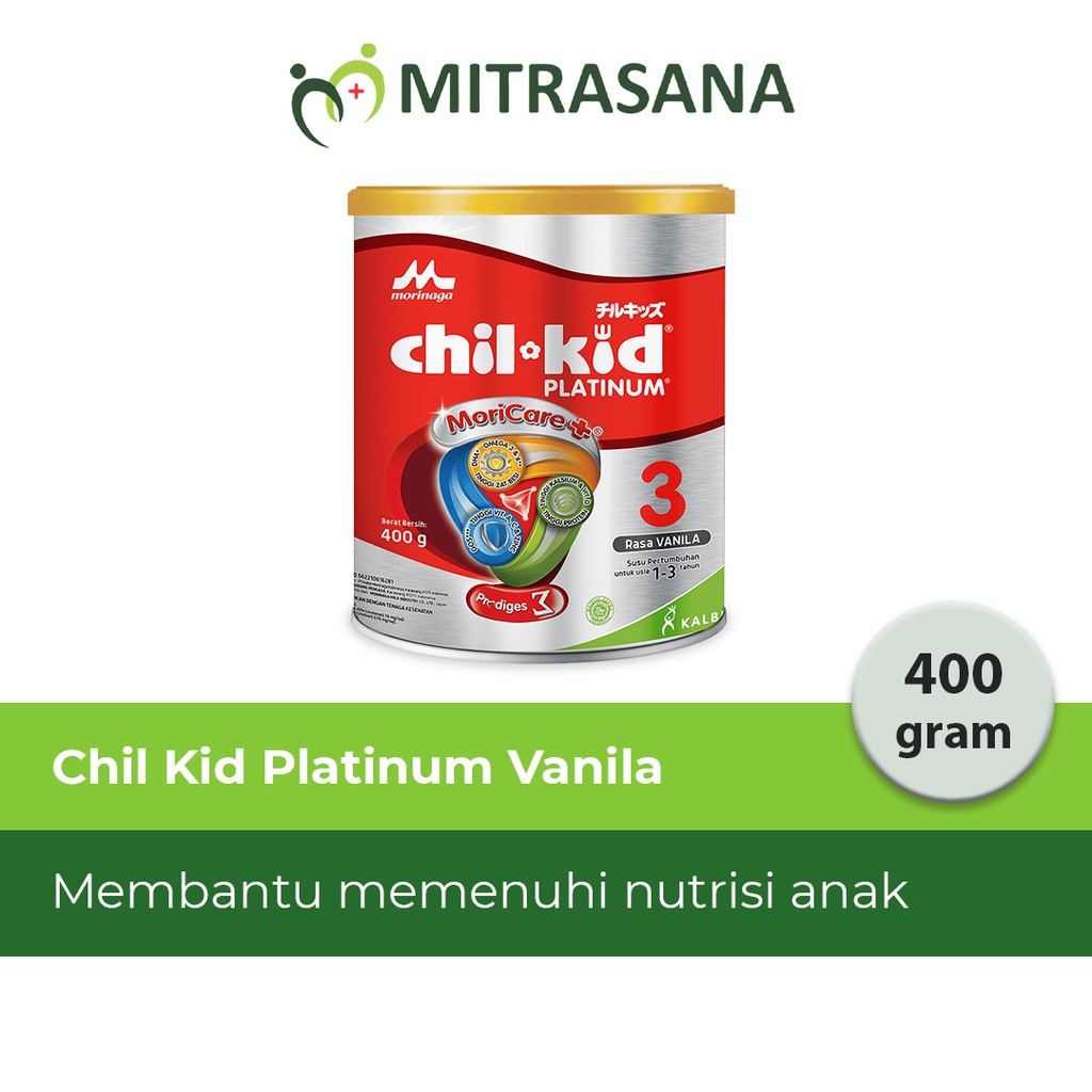 

Chil Kid Platinum Moricare Vanila - 400 gr - Susu Pertumbuhan Anak Usia 1-3 Tahun