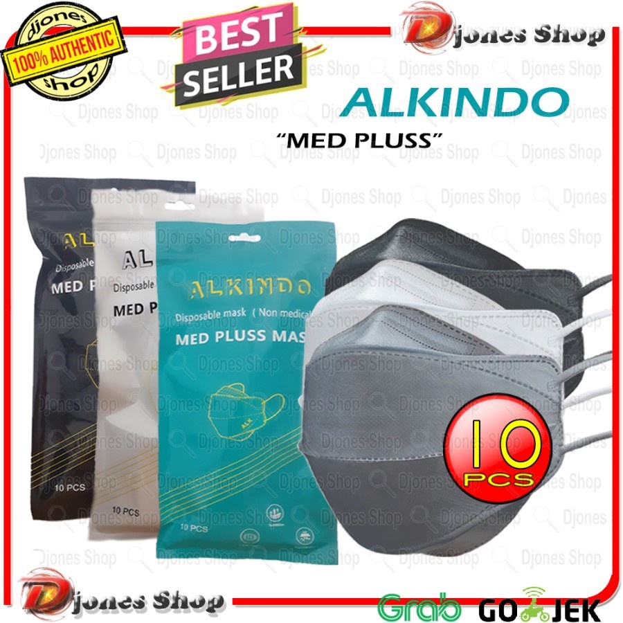 10PCS MASKER KF94 EVO ALKINDO 4D MED PLUS ISI 10 PCS KOREA STYLE PLUSS