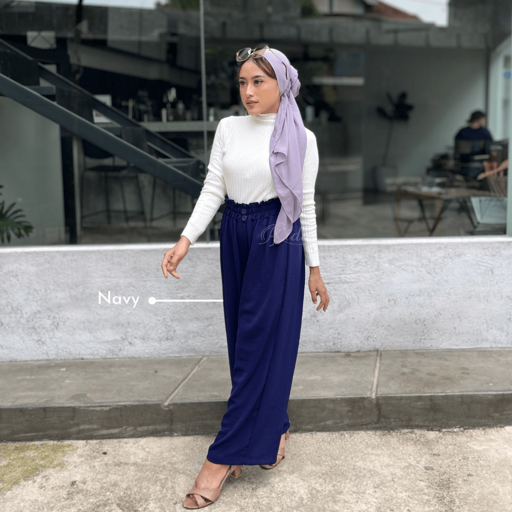 Kulot Button Crinkle Variasi 2 Kancing Premium Pants