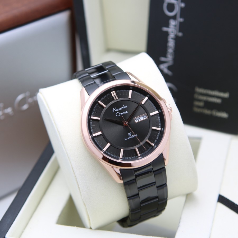 ORIGINAL Jam Tangan Pria &amp; Wanita Alexandre Christie AC 8675 / AC8675 / 8675 Garansi Resmi 1 Tahun, Stainless