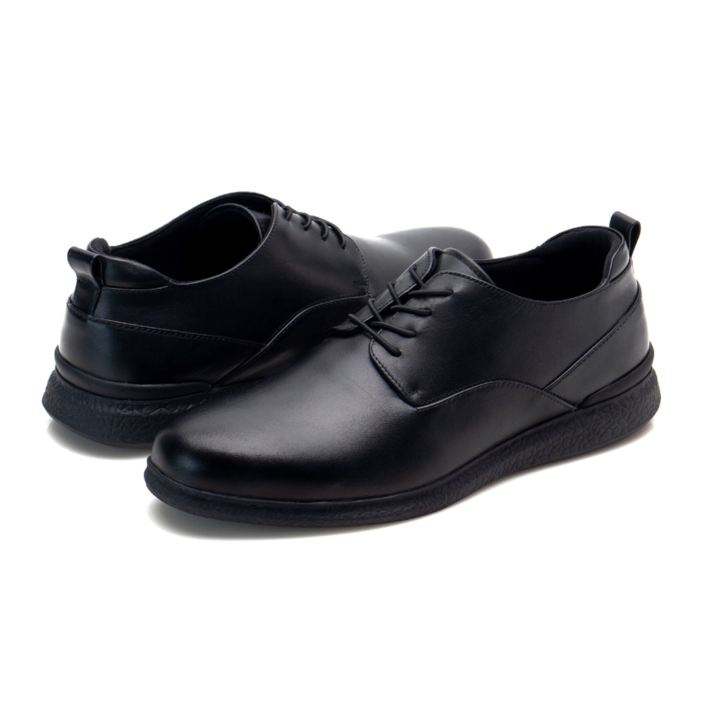 THOM AND EDISON BLACK ORIGINAL x KENZIOS Sepatu Formal Kulit Sapi Asli Pantofel Tali Full Hitam Pria Kerja Kantor Resmi Guru Kantoran Wisuda Kuliah Pesta Undangan Kondangan Nikah Casual Derby Genuine Leather Oxford Kenzio Footwear Keren Terbaru Kekinian