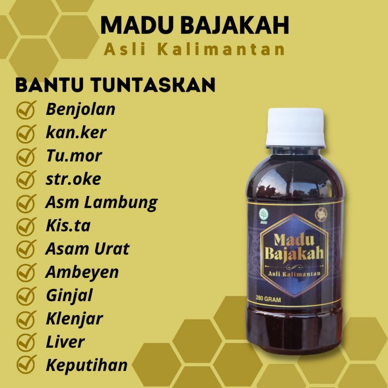 Madu Bajakah Asli Kalimantan [Beli 2 Gratis 1] Atasi Benjolan, Kista Liver, Kan'ker, Tumor, Kolestro, Miom, Atsmal isi 280 Gr