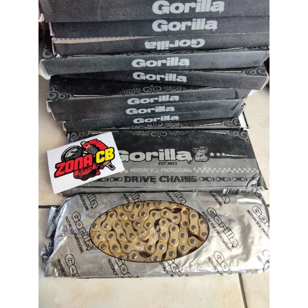 rantai 428 130 import gorila / rante sss motor ukuran 428 panjang 130 gold pnp cb gl megapro tiger j