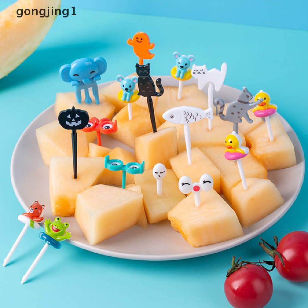 Ggg Garpu Buah Kartun Hewan Mini Garpu Anak Snack Kue Dessert Makanan Fruit Fork ID