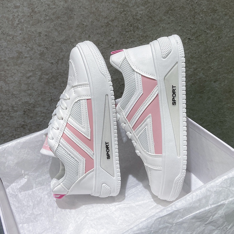 Sepatu Putih Cewek Less Hitam Sneaker Putih Wanita Less Pink Spatu Perempuan Kasual Import SP-224