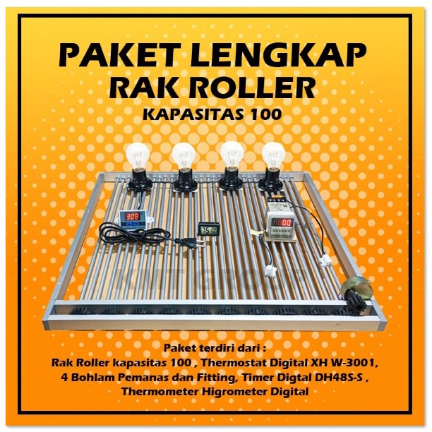 Paket Lengkap Rak Roller Kap. 100 XH W3001 Full Otomatis Untuk Mesin Tetas Telur MTTU