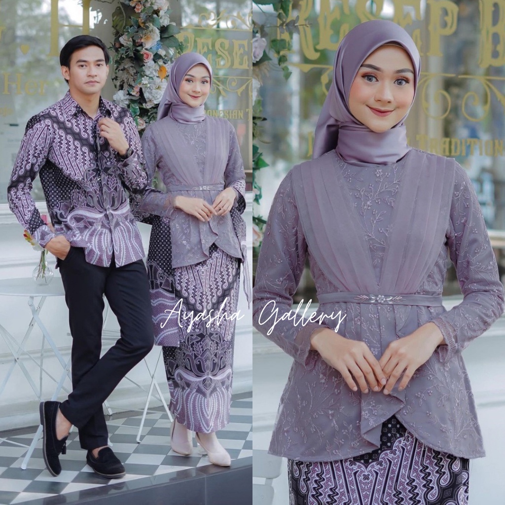 NEW PRODUCT - BISA COD ADA JUMBO XXL LD 120 / AVEENA SET KEBAYA BROKAT MODERN KEBAYA COUPLE KEMEJA B