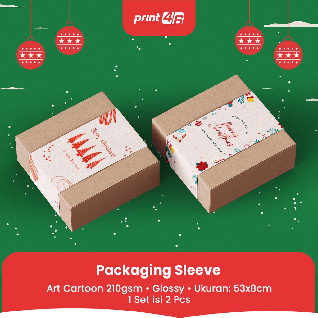 

Sleeve Box Natal Paperbelt merry Christmas Hampers Kado Stiker