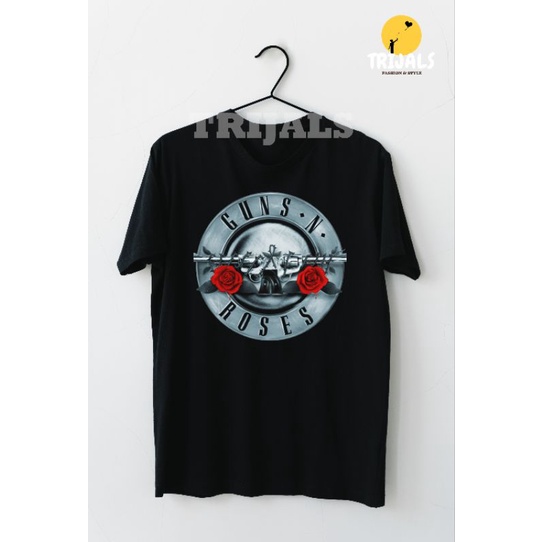 T-shirt Kaos Atasan Pria Wanita Band Guns N Roses/GNR/Guns N Rosess Original Logo Unisex t shirt Cot