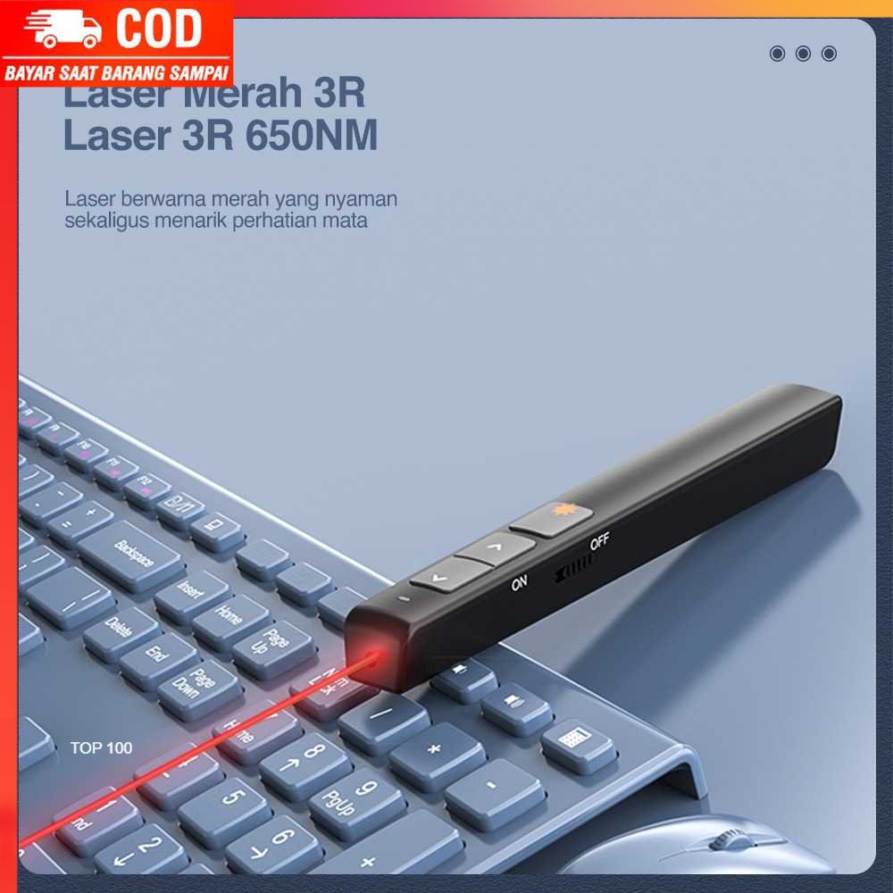 ( 100% BARANG ORI ) Deli Laser Pointer Presentasi Pen Slideshow USB Red Light 30 Meter - 2802