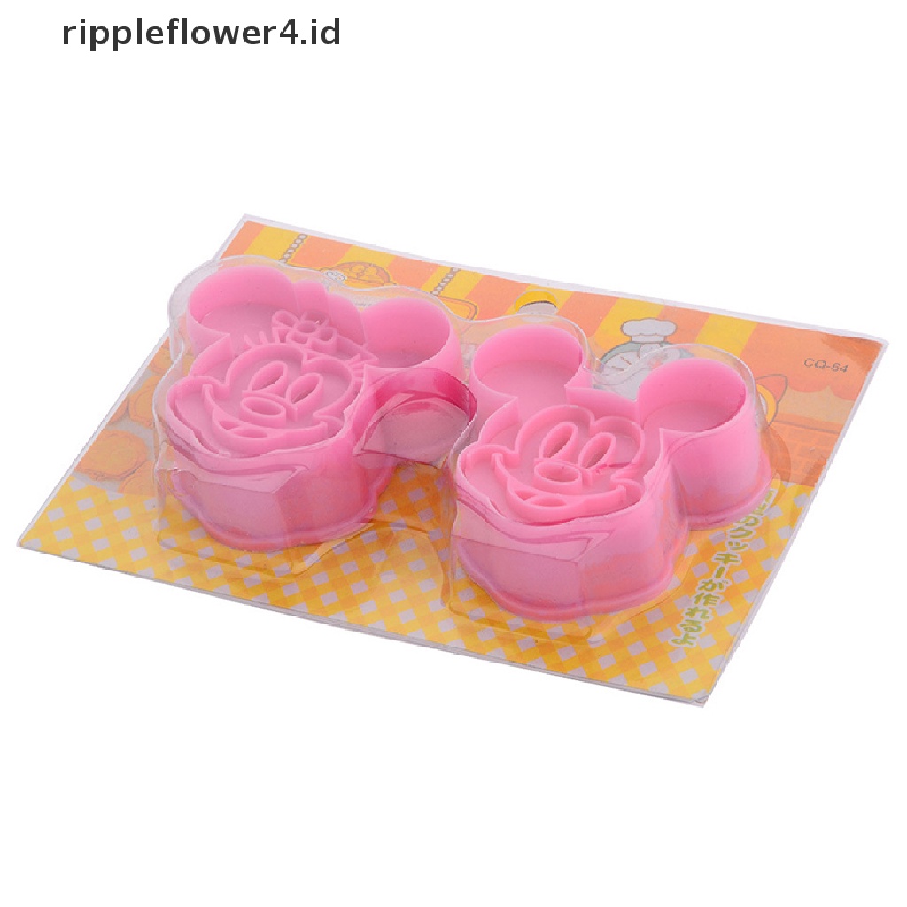 {rippleflower4.id} 2pcs Sushi Rice Ball Cetakan Bento Press Maker Mesin Mouse Gaya Kartun DIY Alat~