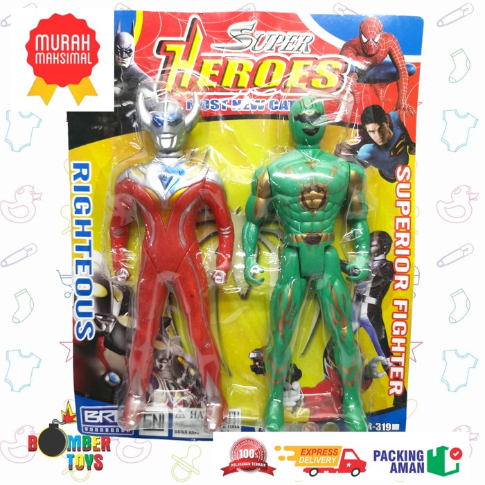 Mainan Anak Robot Super Hero 2 Pcs Action Figure Pajangan Murah SNI