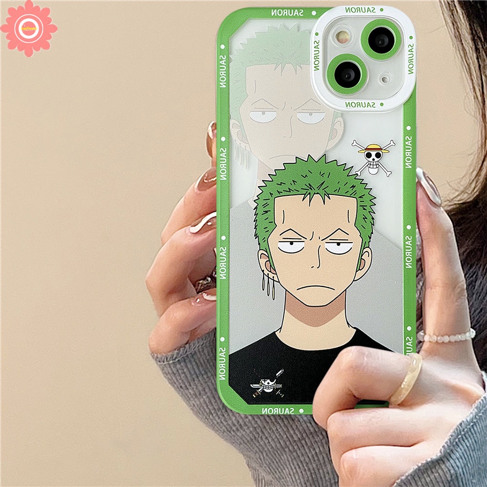 IPHONE Case Compatible Untuk Iphone11 14 13 12 Pro Max 7Plus 8Plus XR X XS Max 6 6s 8 7 Plus SE 2020 Kartun Anime One Piece Luffy Zoro Shockproof Soft TPU Angel Eyes Cover